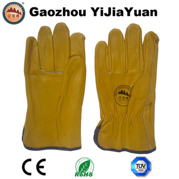 Gold Cowhide Grain Leather Work Drivers Gants